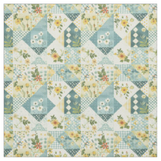 Oude Blauwe Gele Groene Patchwork Dekbed Stof
