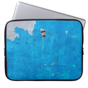 Oude blauwe ijzerdeuren roestende textuur backgrou laptop sleeve