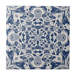 Oude blauwe motief tegeltje