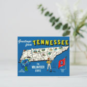 Oude Blauwe Tennessee Kaart Ansichtkaart (Staand voorkant)