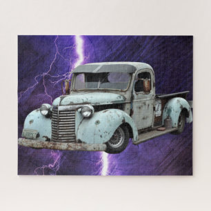 Oude Blauwe Vrachtwagen Legpuzzel