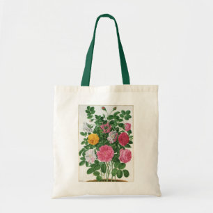Oude bloeiende bloemen, lentetuinrozen tote bag