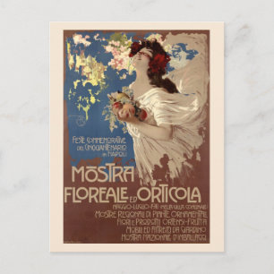 Oude bloem- en tuinbouwtentoonstelling-advertentie briefkaart