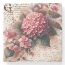 Oude bloem Hortensia Script Letter