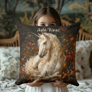 Oude Bloem Unicorn Weide Fantasie Sprookje Kussen