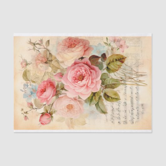 Oude bloemboeket met rozen tissuepapier (Voorkant)