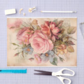 Oude bloemboeket met rozen tissuepapier (Craft)