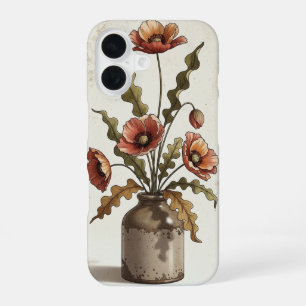 Oude bloemcompositie met klaprozen iPhone 16 hoesje