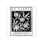 Oude Bloemen Aangepaste Ex Libris Bibliotheekboek Rubberstempel (Afrduk)
