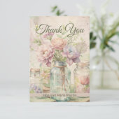 Oude Bloemen Bruiloft Bruidscadeau Bedanken Bedankkaart (Staand voorkant)