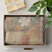 Oude bloemen en kant tissuepapier (Geschenk)