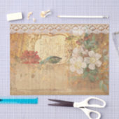 Oude bloemen en kant tissuepapier (Craft)