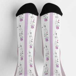 Oude bloemen gestreepte patroon wit beige roze sokken