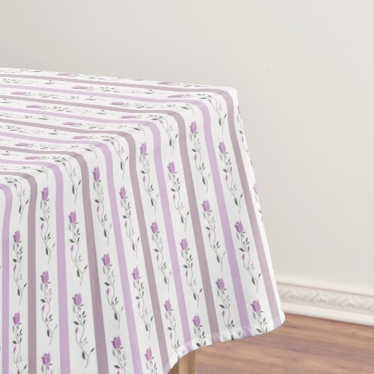 Oude bloemen gestreepte patroon wit beige roze  tafelkleed (Voorbeeld)