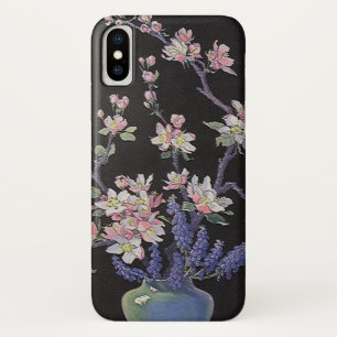 Oude bloemen, kersenbloesem bloemen in een vaas iPhone x hoesje