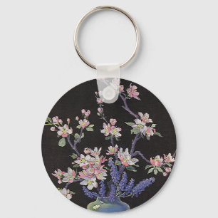 Oude bloemen, Kersenbloesem Bloemen in een Vaas Sleutelhanger