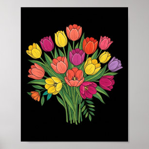 Oude Bloemen Tuinieren Mannen Vrouwen Kinderen Poster