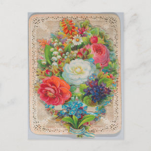 Oude Bloemen Valentijnsdag Feestdagenkaart