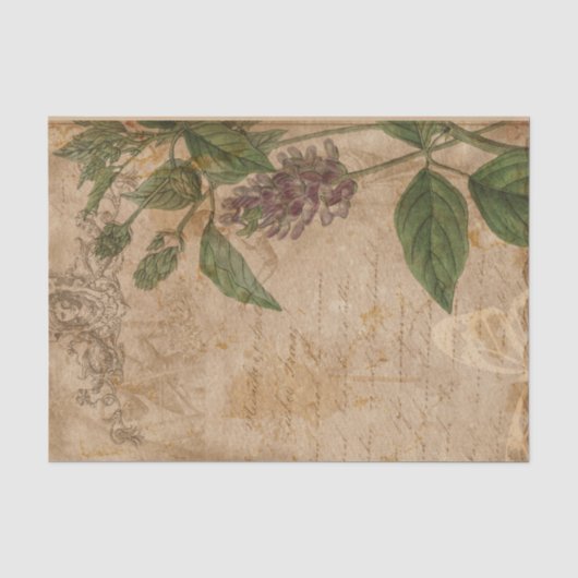 Oude bloemencollage tissuepapier (Voorkant)