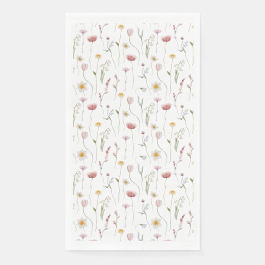 Oude bloemengastendoeken servet (Voorkant)