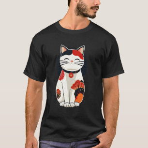 Oude bloemenkittengeliefhebber Japanse kunst cute  T-shirt