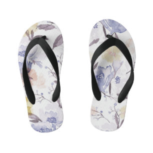 Oude bloemenprint 1 kinder teenslippers
