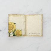 Oude Bloemige Zonnebloemen - Herfst Huwelijk Bedankkaart (Binnen)