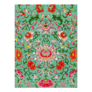 Oude bloempatroon, stijl van William Morris, Perfect Poster