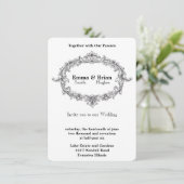 Oude Bloemrijke Bruiloft Kader Kaart (Staand voorkant)