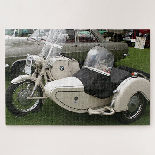 Oude BMW-motor met Sidecar Legpuzzel (Horizontaal)