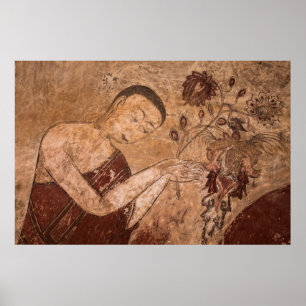 Oude Boeddhistische Schildering Poster