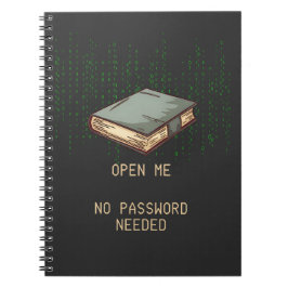 Oude boek met binaire code citaat voor Tech Geek Notitieboek
