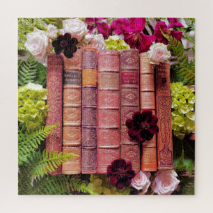 Oude Boek Spines & Rozen Legpuzzel