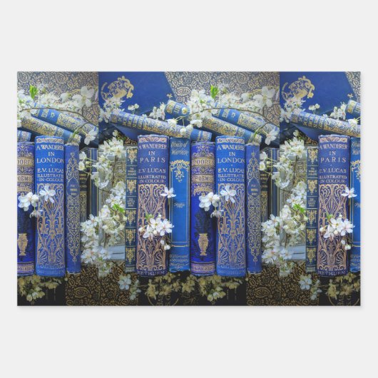 Oude boek stekels & bloesems inpakpapier vel (Voorkant 3)