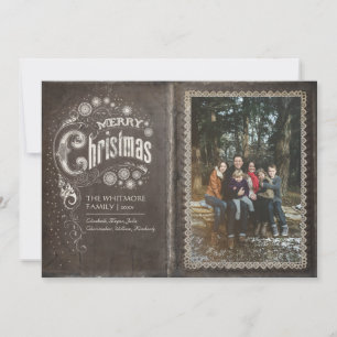  oude boek vrolijke kerstfoto feestdagenkaart