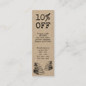 Oude Boeken Bewerkbare Winkel Korting Kaart Mini Visitekaartje (Achterkant)