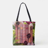 Oude boeken & Bourgondische bloemen Draagtas (Achterkant)