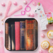 Oude boeken papieren bordje (Feest)