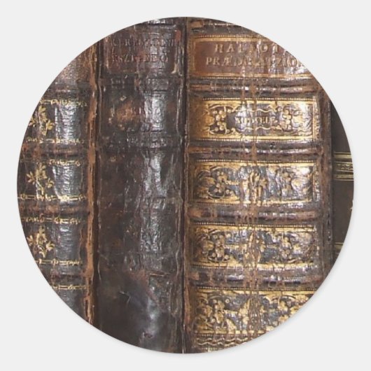 Oude boeken ronde sticker (Voorkant)