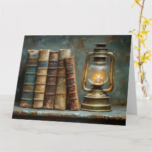 Oude Boeken Stapel Schilderij Antieke Bibliotheek  Kaart