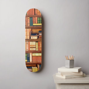 Oude boekenbibliotheekboekenboekenboekenboekenplan skateboard