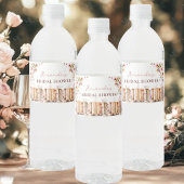 Oude Boekenwinkel Wildflower Bruidsuitnodiging Waterfles Etiket