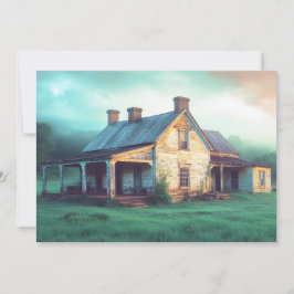 Oude boerderij kleurrijke zomer ochtend tijdloze k feestdagenkaart