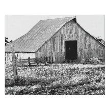 Oude boerderij schuur faux gewikkeld canvas Print