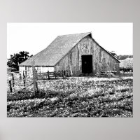 Oude boerderij schuur waarde Poster papier (mat)