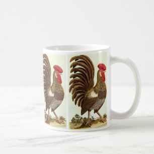 Oude boerderijdieren Kippen, trotse haan Koffiemok
