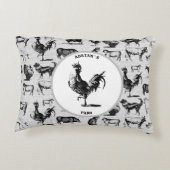 Oude Boerderijdieren Rustieke Collage Accent Kussen (Achterkant)
