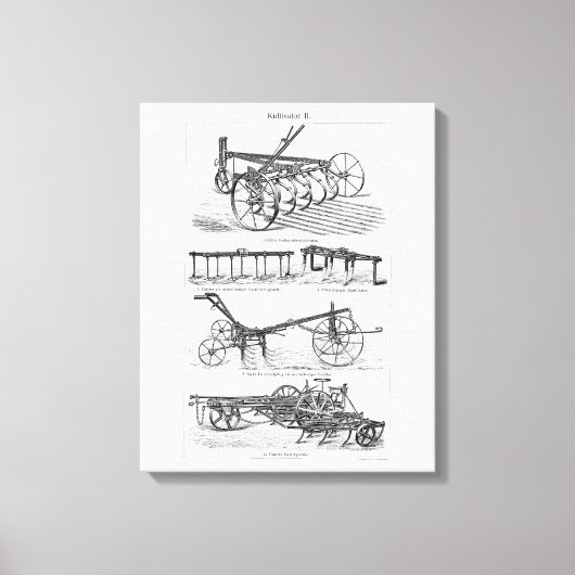  oude Boerderijen landbouwploeg Canvas Afdruk (Voorkant)