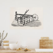  oude Boerderijen landbouwploeg Poster (Keuken)