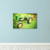 Oude boerderijen trekker op canvas (Insitu (Houten vloer))